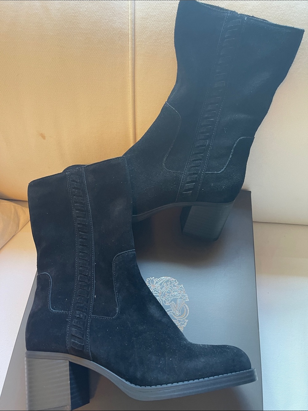 Black suede boots